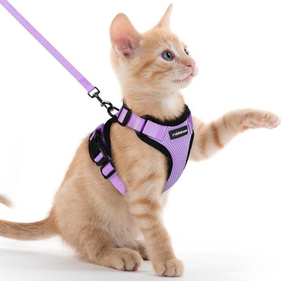 RABBITGOO Lilac Purple Cat Harness & Leash Size Medium - Picture 4 of 10
